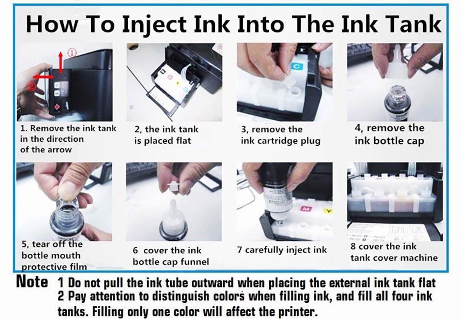 100ml 1000ml Universal Refill Dye Ink fyrir Brother Inkjet Printer10