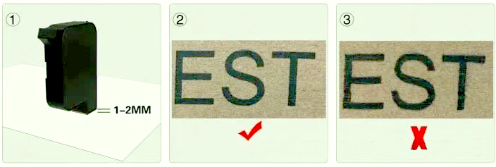 Maintain an appropriate distance between the cartridge printhead and the printing surface