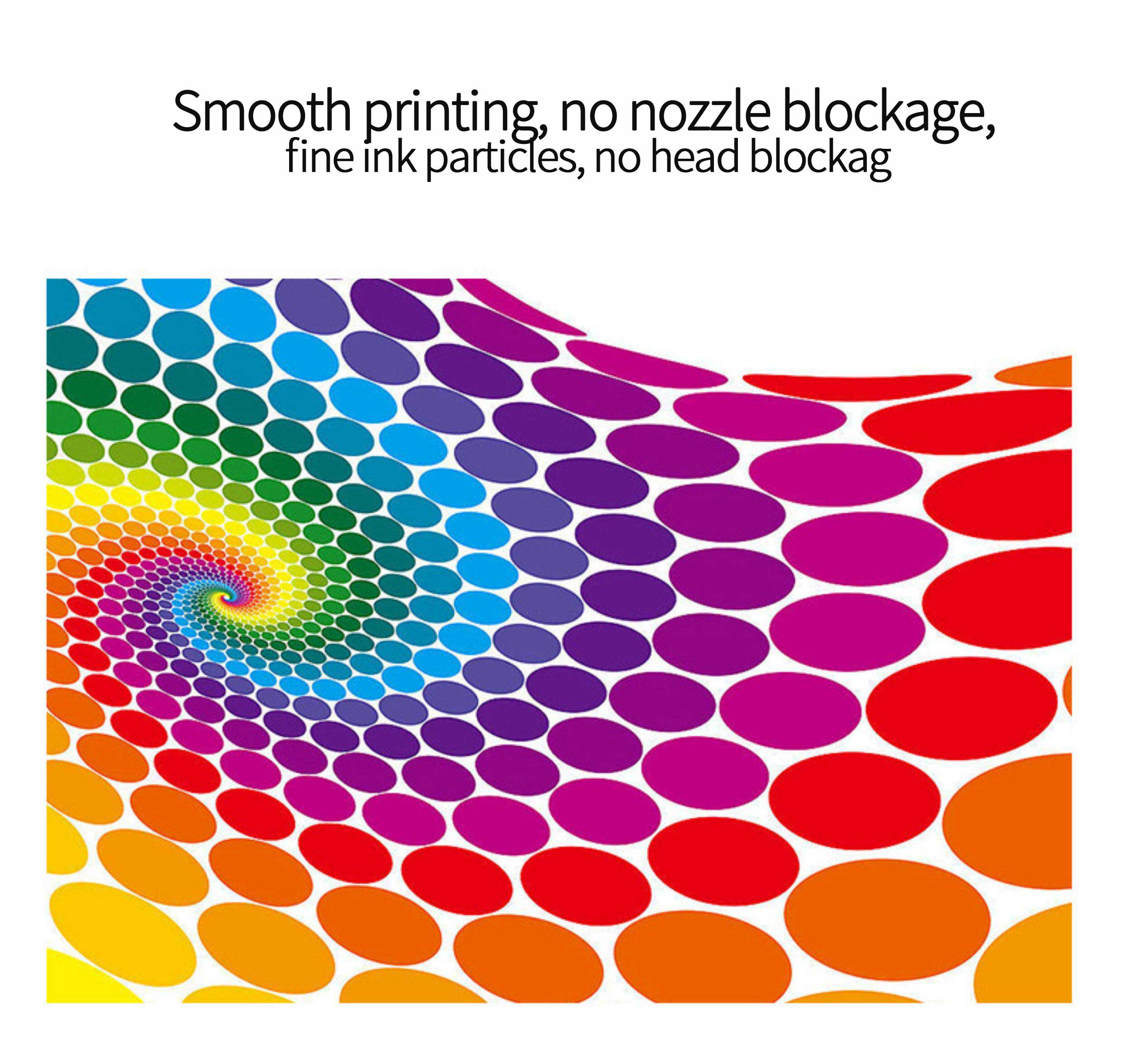 The ink particles are fine and won't clog the nozzle