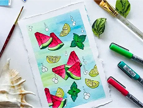 Watercolor pen illustrations are perfect for home decor and look